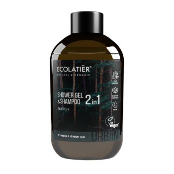 ECOLATIER URBAN ENERGY 2IN1 dušo želė ir plaukų šampūnas, 600 ml