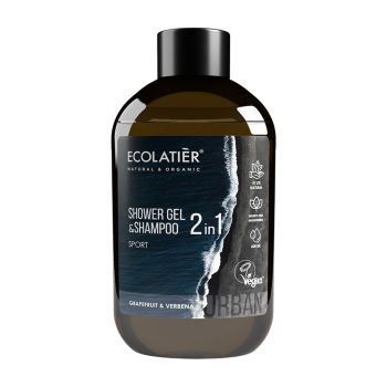 ECOLATIER URBAN SPORT 2IN1 dušo želė ir plaukų šampūnas, 600 ml