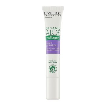 EVELINE ORGANIC ALOE +COLLAGEN LIQUID EYE PADS paakių želė, 20 ml