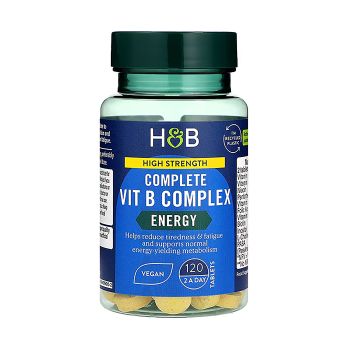H&B HIGH STRENGTH COMPLETE B grupės vitaminų kompleksas, 120 tablečių