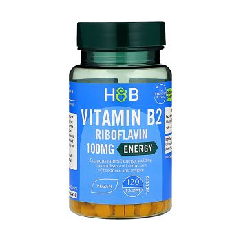 H&B vitaminas B2 (riboflavinas) 100 mg, 120 tablečių