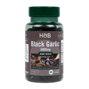 H&B juodasis česnakas 6000 mg, 60 kapsulių