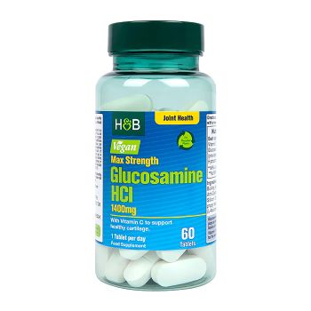 H&B MAX STRENGTH gliukozamino hidrochloridas 1400 mg, 60 tablečių
