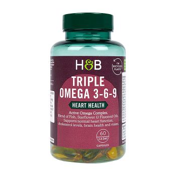 H&B TRIPLE omega 3-6-9, 60 kapsulių