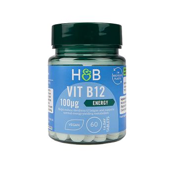 H&B vitaminas B12 100 µg, 60 tablečių
