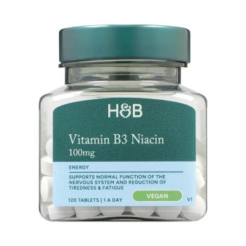 H&B vitaminas B3 (niacinas) 100 mg, 120 tablečių