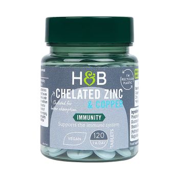 H&B CHELATED cinkas ir varis, 120 tablečių