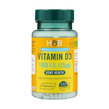 H&B MEDIUM STRENGTH vitaminas D3 1000 TV, 240 tablečių