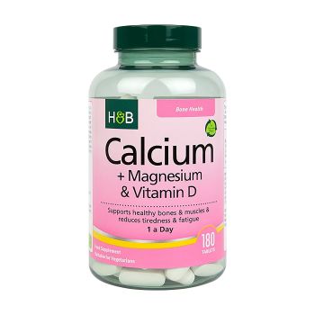 H&B kalcis, magnis ir vitaminas D, 180 tablečių