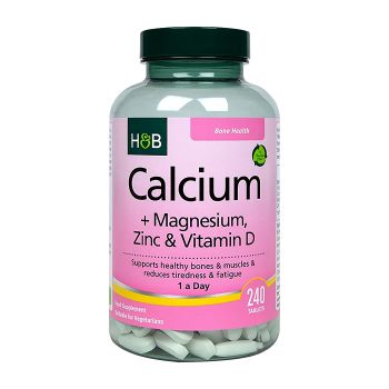 H&B kalcis, magnis, cinkas ir vitaminas D, 240 tablečių