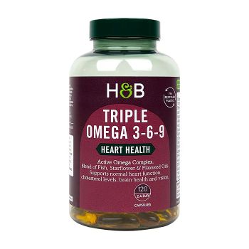 H&B TRIPLE omega 3-6-9, 120 kapsulių