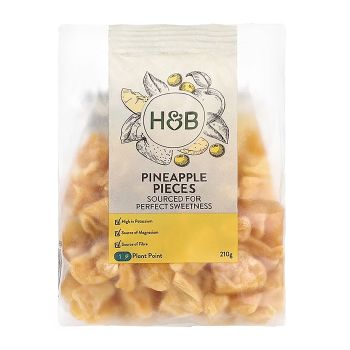HOLLAND & BARRETT džiovinti ananasų gabaliukai, 210 g