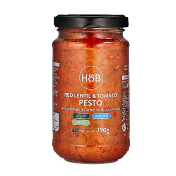 HOLLAND & BARRETT raudonųjų lęšių ir pomidorų pesto padažas, 190 g