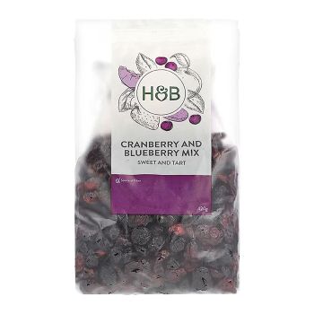 HOLLAND & BARRETT džiovintų spanguolių ir mėlynių mišinys, 420 g