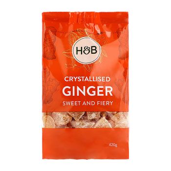 HOLLAND & BARRETT cukruoti imbierų gabaliukai, 420 g
