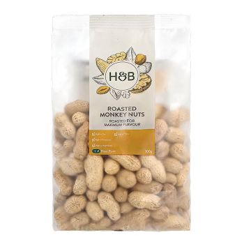 HOLLAND & BARRETT ROASTED MONKEY NUTS kepinti, negliaudyti žemės riešutai, 300 g