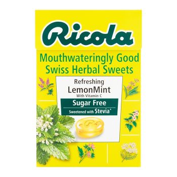 RICOLA SWISS HERBAL LEMON MINT ledinukai, 45 g