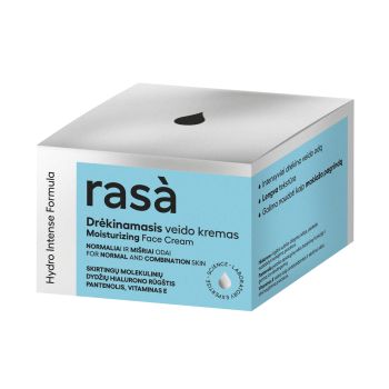 RASA HYDRO INTENSE drėkinamasis kremas normaliai ir mišriai veido odai prižiūrėti, 50 ml