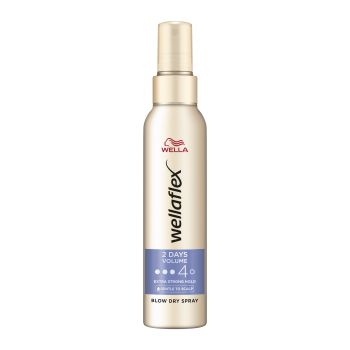 WELLAFLEX 2 DAYS VOLUME BLOW DRY šukuosenos formavimo purškiklis, 150 ml