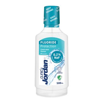 JORDAN CLINIC FLUORIDE PROTECTION burnos skalavimo skystis, 500 ml