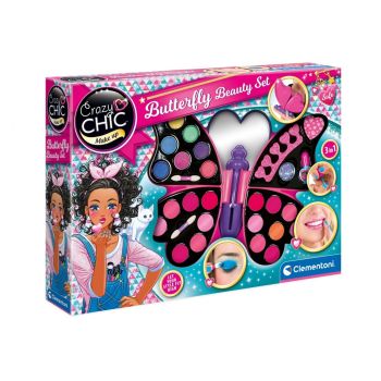 CLEMENTONI CRAZY CHIC BUTTERFLY BEAUTY SET makiažo rinkinys