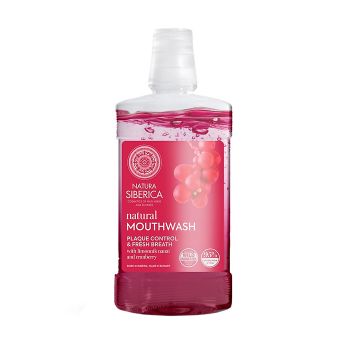 NATURA SIBERICA PLAQUE CONTROL & FRESH BREATH burnos skalavimo skystis, 520 ml
