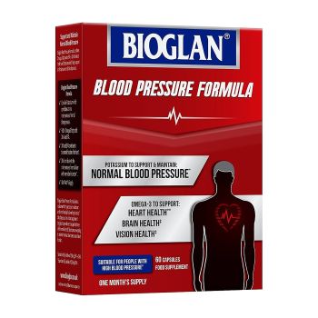BIOGLAN BLOOD PRESSURE FORMULA maisto papildas kraujospūdžiui, 60 kapsulių
