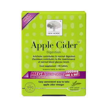 NEW NORDIC obuolių sidro actas 1000 mg, 30 tablečių