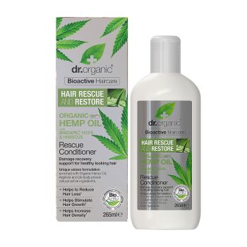 DR.ORGANIC ORGANIC HEMP OIL RESCUE plaukų kondicionierius, 265 ml