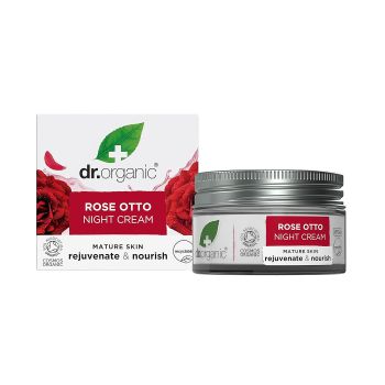 DR.ORGANIC ROSE OTTO naktinis veido kremas, 50 ml