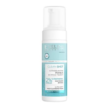 EVELINE CLEAN SHOT 2% D-PANTHENOL valomosios veido putos, 150 ml