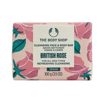 THE BODY SHOP BRITISH ROSE CLEANSING veido ir kūno muilas, 100 g