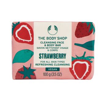 THE BODY SHOP STRAWBERRY CLEANSING veido ir kūno muilas, 100 g
