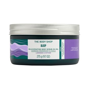 THE BODY SHOP SLEEP LAVENDER & VETIVER REJUVENATING drusko ir aliejaus kūno šveitiklis, 200 ml