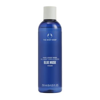 THE BODY SHOP BLUE MUSK plaukų ir kūno prausiklis, 250 ml