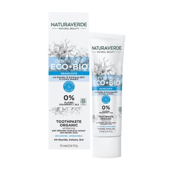 NATURAVERDE ECO-BIO ORGANIC WHITENING dantų pasta - želė, 75 ml