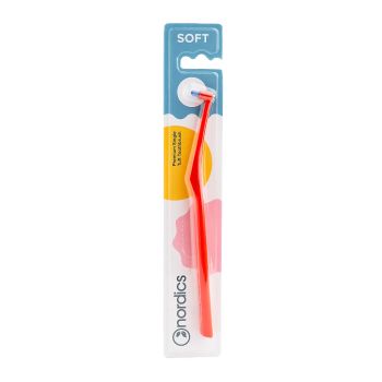 NORDICS PREMIUM SINGLE SOFT RED vieno danties šepetėlis