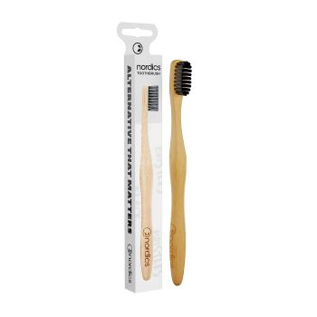 NORDICS BRISTLES CHARCOAL SOFT/MEDIUM dantų šepetėlis