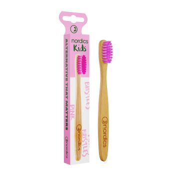 NORDICS KIDS BAMBOO PINK SOFT/MEDIUM vaikų dantų šepetėlis