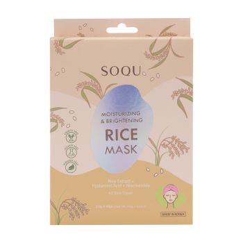 SOQU MOISTURIZING & BRIGHTENING RICE veido kaukės (5 x 23 g)