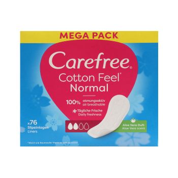 CAREFREE COTTON FEEL NORMAL ALOE VERA higieniniai įklotai (76 vnt.)