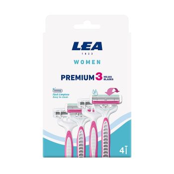 LEA WOMEN PREMIUM 3 BLADE vienkartiniai moterų skustuvai (4 vnt.)