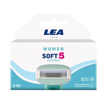 LEA WOMEN SOFT 5 SENSITIVE keičiamosios moterų skustuvo galvutės (2 vnt.)