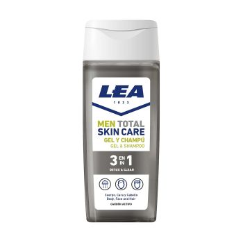 LEA MEN TOTAL SKIN CARE 3 IN 1 DETOX & CLEAN vyrų kūno ir veido prausiklis, plaukų šampūnas, 300 ml