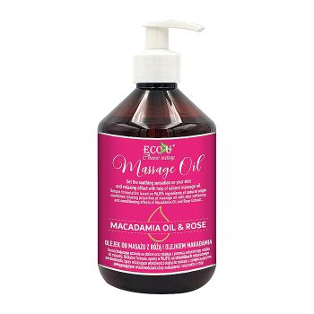 ECOU MACADAMIA OIL & ROSE masažo aliejus, 500 ml