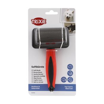 TRIXIE SOFT gyvūnų šepetys su metaliniais dantukais