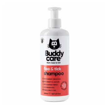 BUDDYCARE FLEA & TICK kačių šampūnas nuo blusų ir erkių, 500 ml