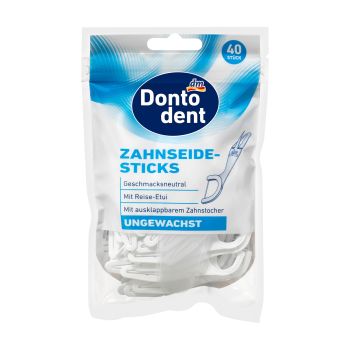 DONTODENT tarpdančių siūlai su koteliu (40 vnt.)