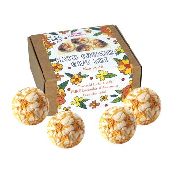 BOMB COSMETICS BATH CREAMER MARIGOLD vonios burbulų rinkinys, 120 g