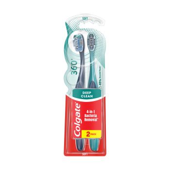 COLGATE 360 DEEP CLEAN SOFT dantų šepetėliai (2 vnt.)
